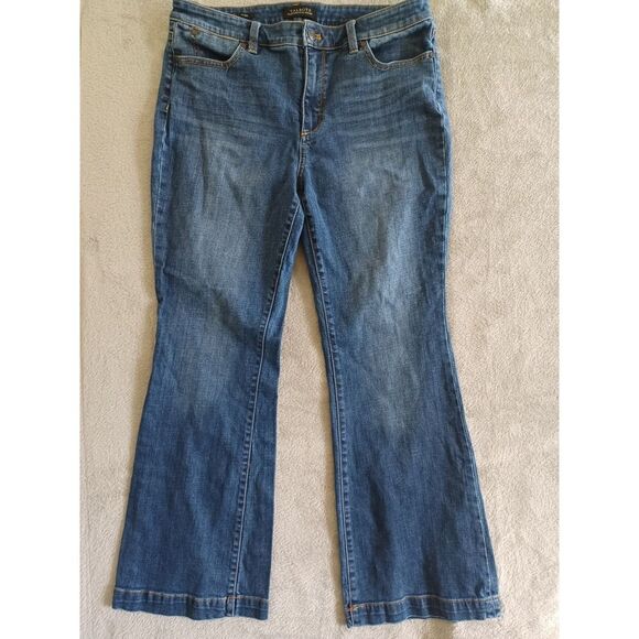 Talbots Jeans Sz 12 Flare Bootcut Wide Leg Flawless Five Pocket Blue Western - Picture 12 of 12